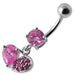 Fancy Design Jeweled Dangling SS Bar Belly Button Ring - Monster Piercing