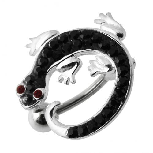 Fancy Jeweled Colorful Lizard Dangling Navel Ring - Monster Piercing