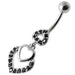 Fancy Jeweled Multi Heart Dangling Navel Ring - Monster Piercing