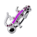 SS Fancy Jeweled Lizard Dangling Navel Ring - Monster Piercing