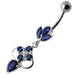 Fancy Jeweled Dangling Body Piercing Banana Bar Navel Ring - Monster Piercing