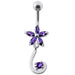 Fancy Jeweled Star Tail Dangling Belly Ring - Monster Piercing