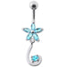 Fancy Jeweled Star Tail Dangling Belly Ring - Monster Piercing