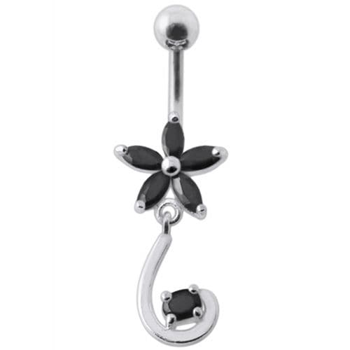 Fancy Jeweled Star Tail Dangling Belly Ring - Monster Piercing