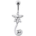 Fancy Jeweled Star Tail Dangling Belly Ring - Monster Piercing