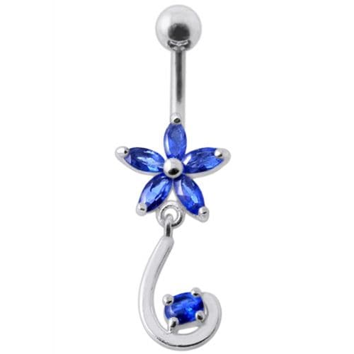 Fancy Jeweled Star Tail Dangling Belly Ring - Monster Piercing