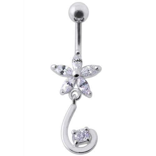 Fancy Jeweled Star Tail Dangling Belly Ring - Monster Piercing