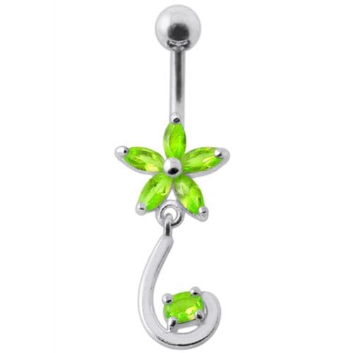 Fancy Jeweled Star Tail Dangling Belly Ring - Monster Piercing