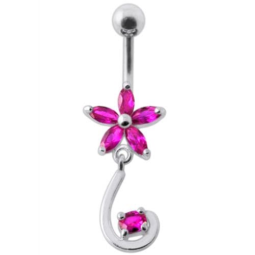 Fancy Jeweled Star Tail Dangling Belly Ring - Monster Piercing