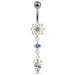 Fancy Flower Dangling Banana Belly Ring - Monster Piercing