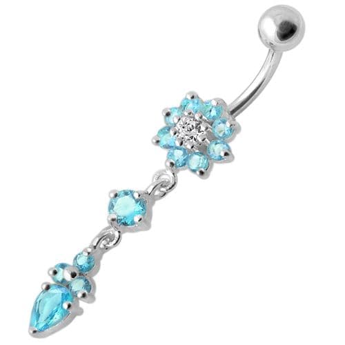 Fancy Flower Dangling Banana Belly Ring - Monster Piercing