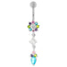 Fancy Flower Dangling Banana Belly Ring - Monster Piercing