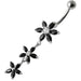 Fancy  Multi Star Dangling SS Bar Navel Ring - Monster Piercing