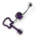 Silver Fancy GUITAR Dangling Navel Ring - Monster Piercing