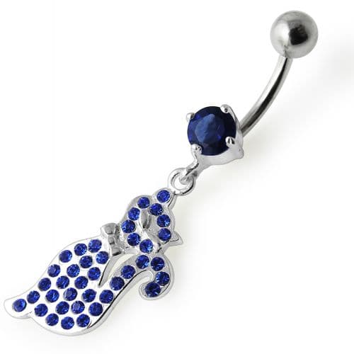 Fancy  Kitty Dangling Belly Ring - Monster Piercing