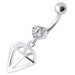 Fancy Jeweled Diamond Cut Dangling Navel Ring - Monster Piercing