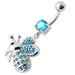 Fancy Jeweled Honey Bee Dangling Belly Ring - Monster Piercing