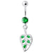 Jeweled Leaf Navel Belly Ring - Monster Piercing