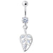 Jeweled Leaf Navel Belly Ring - Monster Piercing