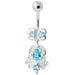 Fancy Sterling Silver Jeweled Navel Banana - Monster Piercing