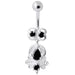 Fancy Sterling Silver Jeweled Navel Banana - Monster Piercing