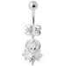 Fancy Sterling Silver Jeweled Navel Banana - Monster Piercing