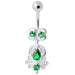 Fancy Sterling Silver Jeweled Navel Banana - Monster Piercing