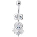 Fancy Sterling Silver Jeweled Navel Banana - Monster Piercing