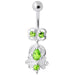 Fancy Sterling Silver Jeweled Navel Banana - Monster Piercing