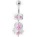 Fancy Sterling Silver Jeweled Navel Banana - Monster Piercing