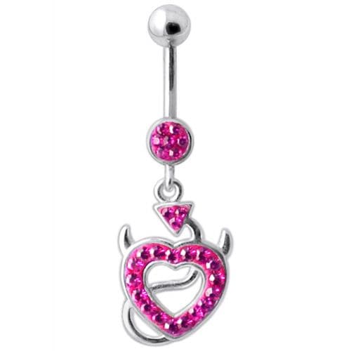 Devil Heart Dangling Belly Banana - Monster Piercing