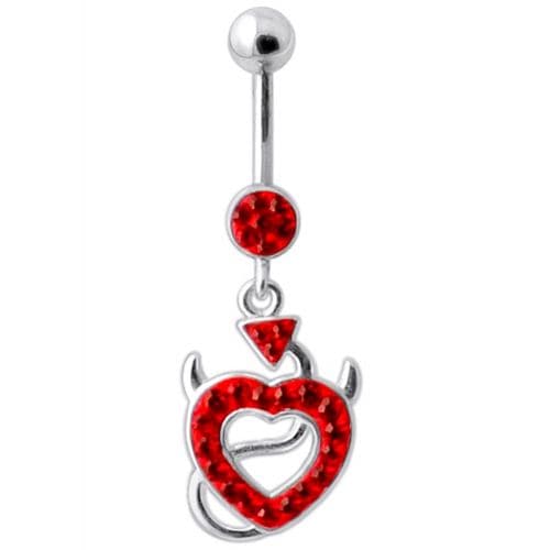 Devil Heart Dangling Belly Banana - Monster Piercing