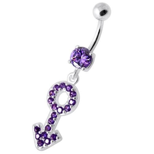 Gender Male symbol Silver Belly Ring - Monster Piercing