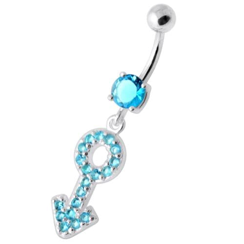 Gender Male symbol Silver Belly Ring - Monster Piercing