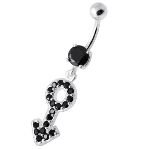 Gender Male symbol Silver Belly Ring - Monster Piercing