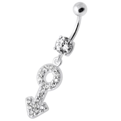 Gender Male symbol Silver Belly Ring - Monster Piercing