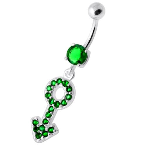 Gender Male symbol Silver Belly Ring - Monster Piercing