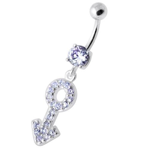 Gender Male symbol Silver Belly Ring - Monster Piercing