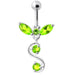 Fancy Jeweled  Silver Dangling Navel Ring - Monster Piercing