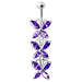 Top Quality Stone Fancy Jeweled Dangling Belly Ring - Monster Piercing