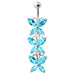 Top Quality Stone Fancy Jeweled Dangling Belly Ring - Monster Piercing