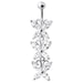 Top Quality Stone Fancy Jeweled Dangling Belly Ring - Monster Piercing