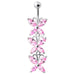 Top Quality Stone Fancy Jeweled Dangling Belly Ring - Monster Piercing