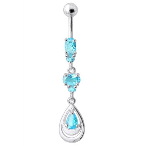 Fancy Jeweled Navel Belly Button Ring - Monster Piercing