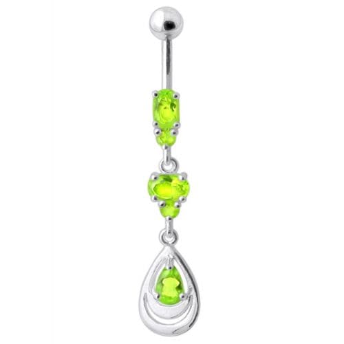 Fancy Jeweled Navel Belly Button Ring - Monster Piercing