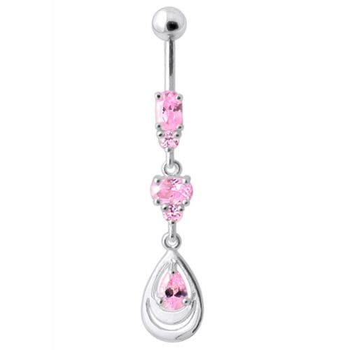 Fancy Jeweled Navel Belly Button Ring - Monster Piercing