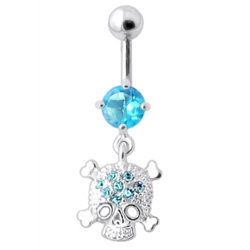 Jeweled Skull Navel Belly Ring - Monster Piercing