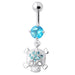 Jeweled Skull Navel Belly Ring - Monster Piercing