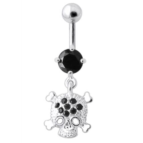 Jeweled Skull Navel Belly Ring - Monster Piercing