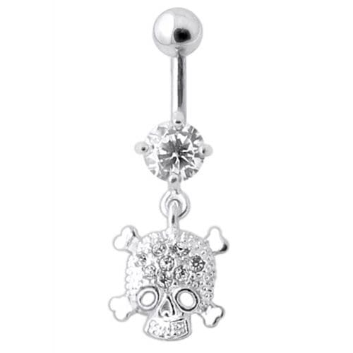 Jeweled Skull Navel Belly Ring - Monster Piercing